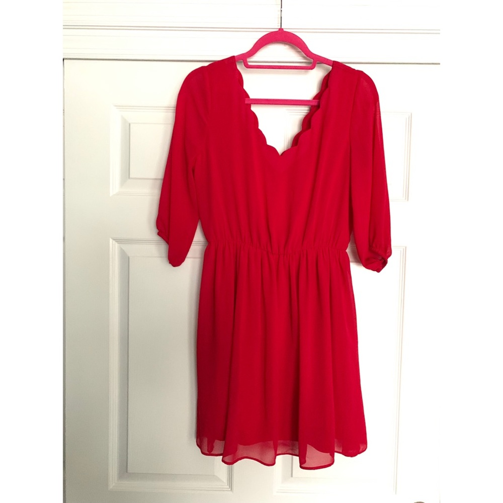 Scallop Red dress